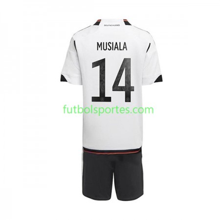 Camiseta Alemania Musiala 14 Niño Primera Equipación Copa Mundo 2022